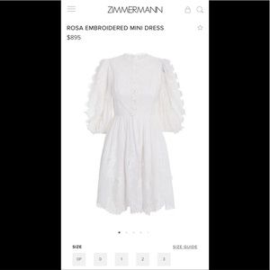 2022 ZIMMERMAN ROSA Embroidered Dress
